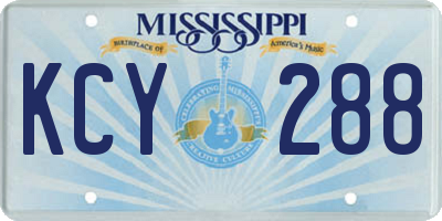 MS license plate KCY288