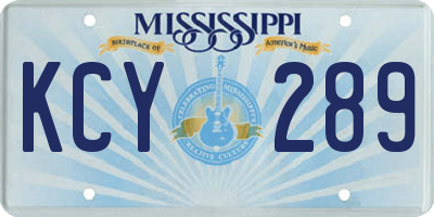 MS license plate KCY289
