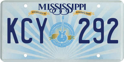 MS license plate KCY292