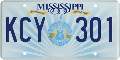 MS license plate KCY301