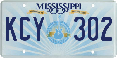 MS license plate KCY302