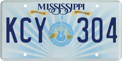 MS license plate KCY304