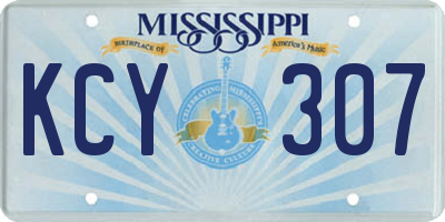 MS license plate KCY307