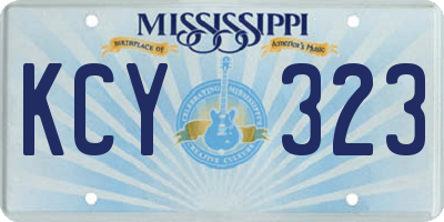 MS license plate KCY323