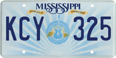 MS license plate KCY325