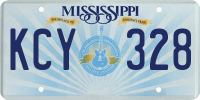 MS license plate KCY328
