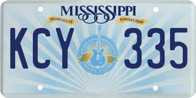 MS license plate KCY335