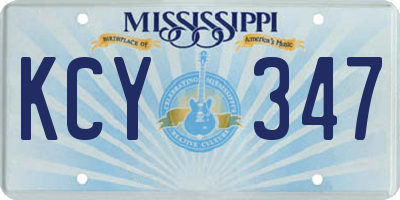 MS license plate KCY347