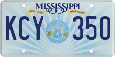MS license plate KCY350