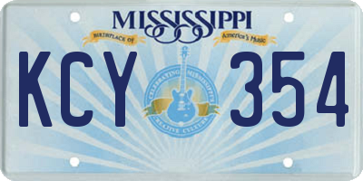 MS license plate KCY354