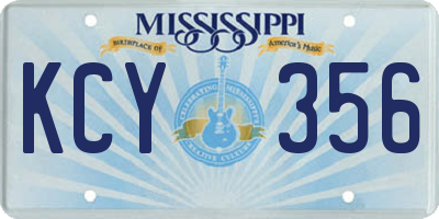 MS license plate KCY356