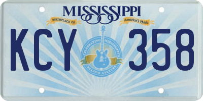 MS license plate KCY358
