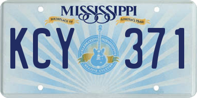 MS license plate KCY371