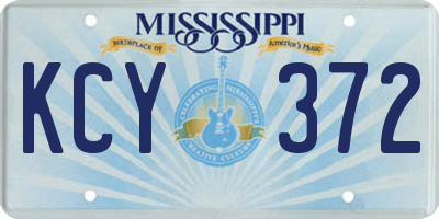 MS license plate KCY372