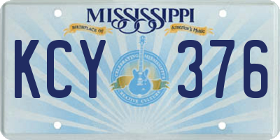MS license plate KCY376