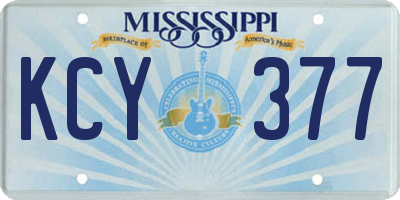 MS license plate KCY377