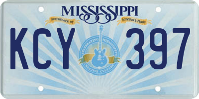 MS license plate KCY397