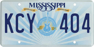 MS license plate KCY404