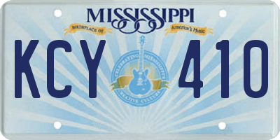 MS license plate KCY410