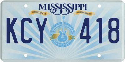 MS license plate KCY418
