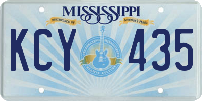 MS license plate KCY435