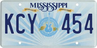 MS license plate KCY454