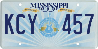 MS license plate KCY457