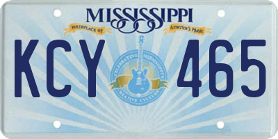 MS license plate KCY465
