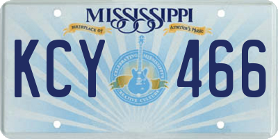 MS license plate KCY466