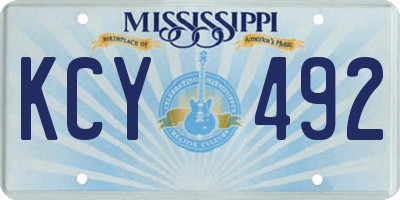 MS license plate KCY492