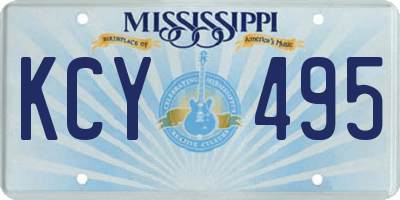 MS license plate KCY495