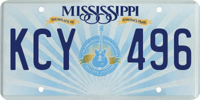 MS license plate KCY496