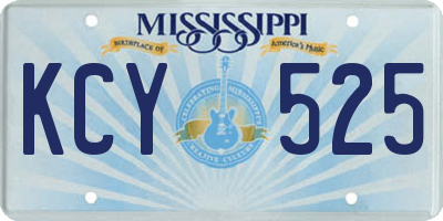 MS license plate KCY525