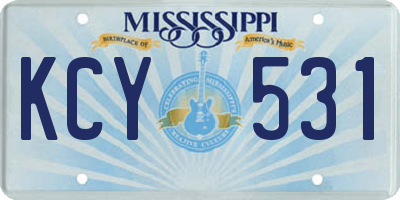 MS license plate KCY531
