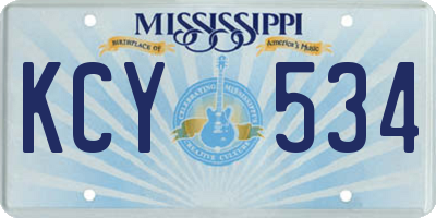 MS license plate KCY534