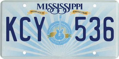 MS license plate KCY536