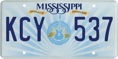 MS license plate KCY537