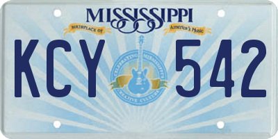 MS license plate KCY542