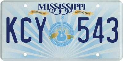 MS license plate KCY543