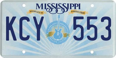 MS license plate KCY553