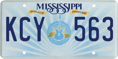 MS license plate KCY563