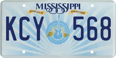 MS license plate KCY568