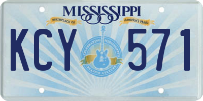 MS license plate KCY571
