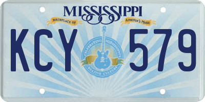 MS license plate KCY579