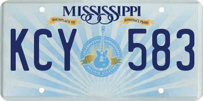 MS license plate KCY583