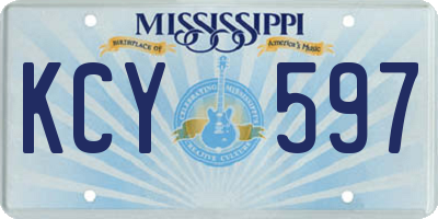 MS license plate KCY597