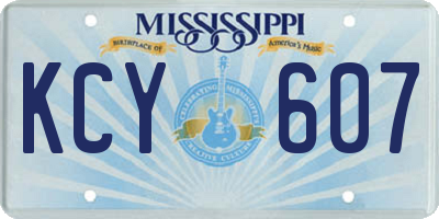 MS license plate KCY607