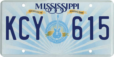 MS license plate KCY615