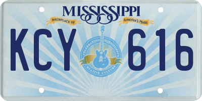 MS license plate KCY616