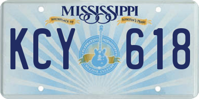 MS license plate KCY618